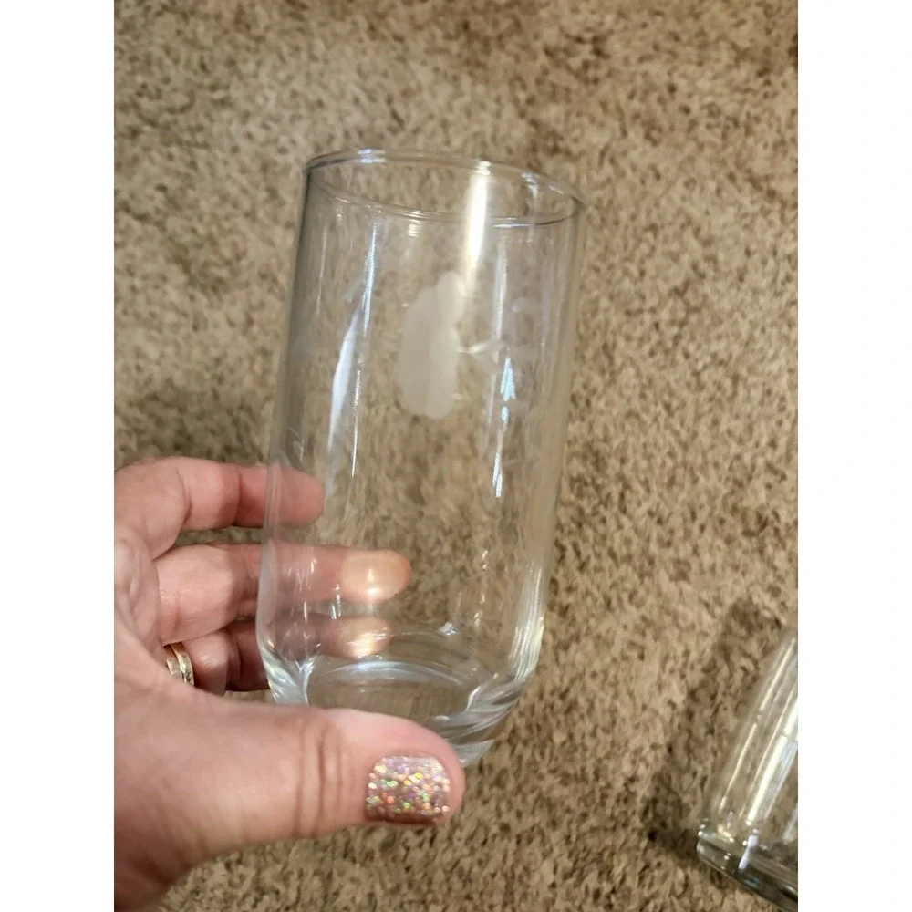 Set of 4 Princess House Heritage Tumblers Glasses Clear Etched Floral 5
